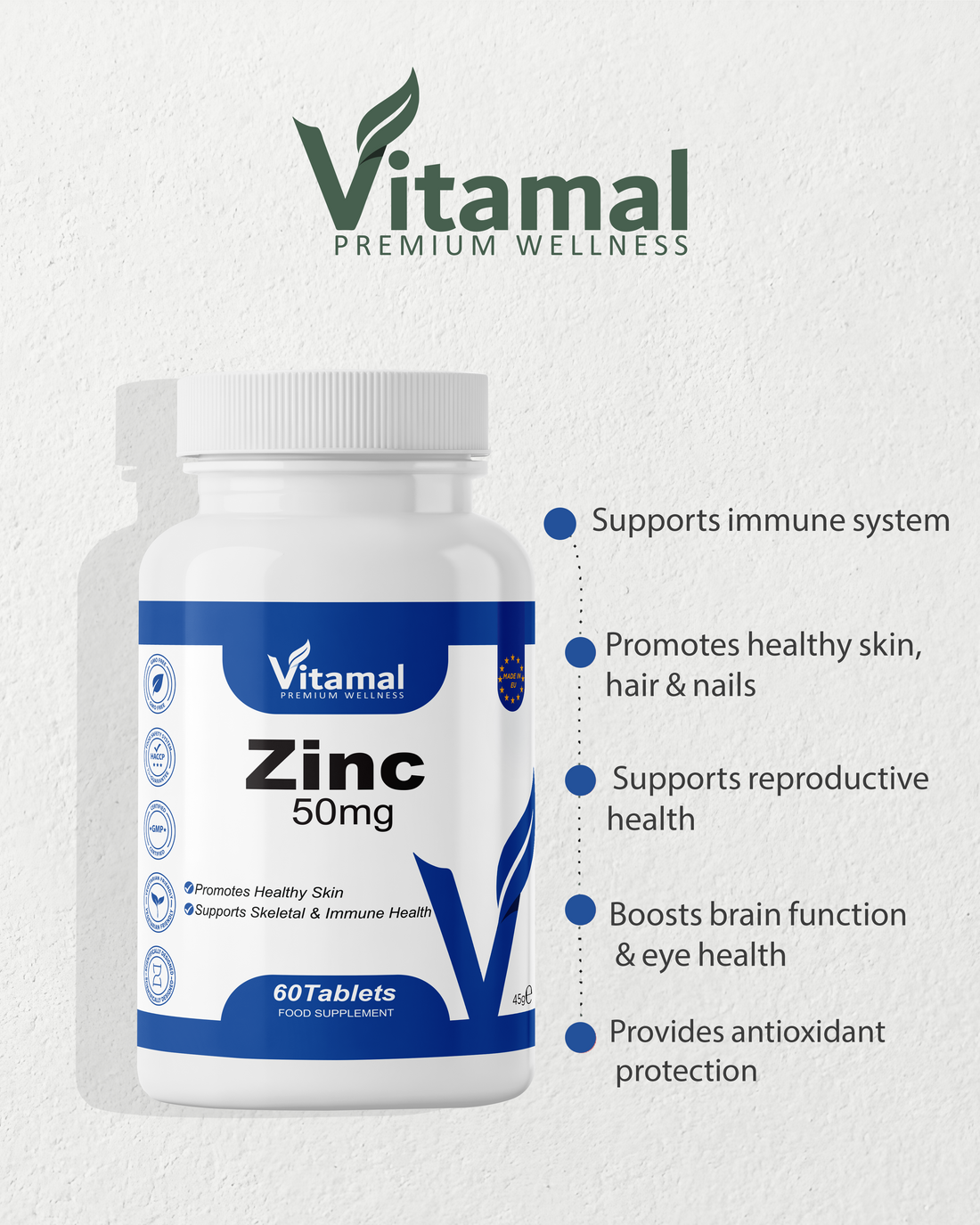 Zinc 50mg - 60 Tablets