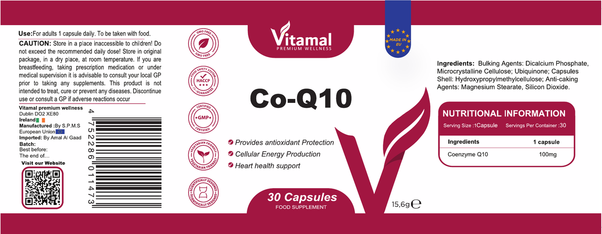 Coenzyme Q10 100mg - 30 Capsules