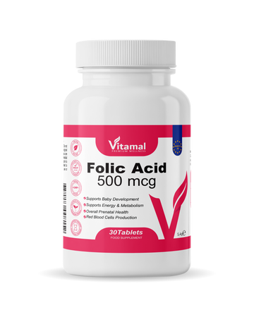 Folic Acid 500mcg - 30 Tablets