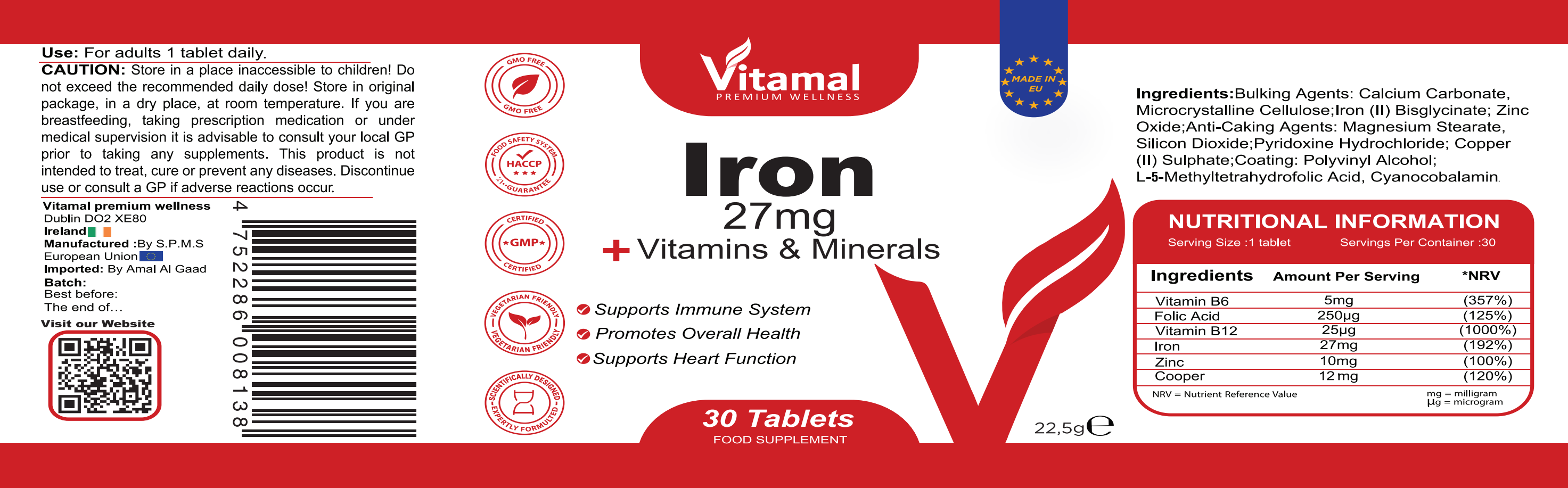 Iron 27mg + Vitamins & Minerals