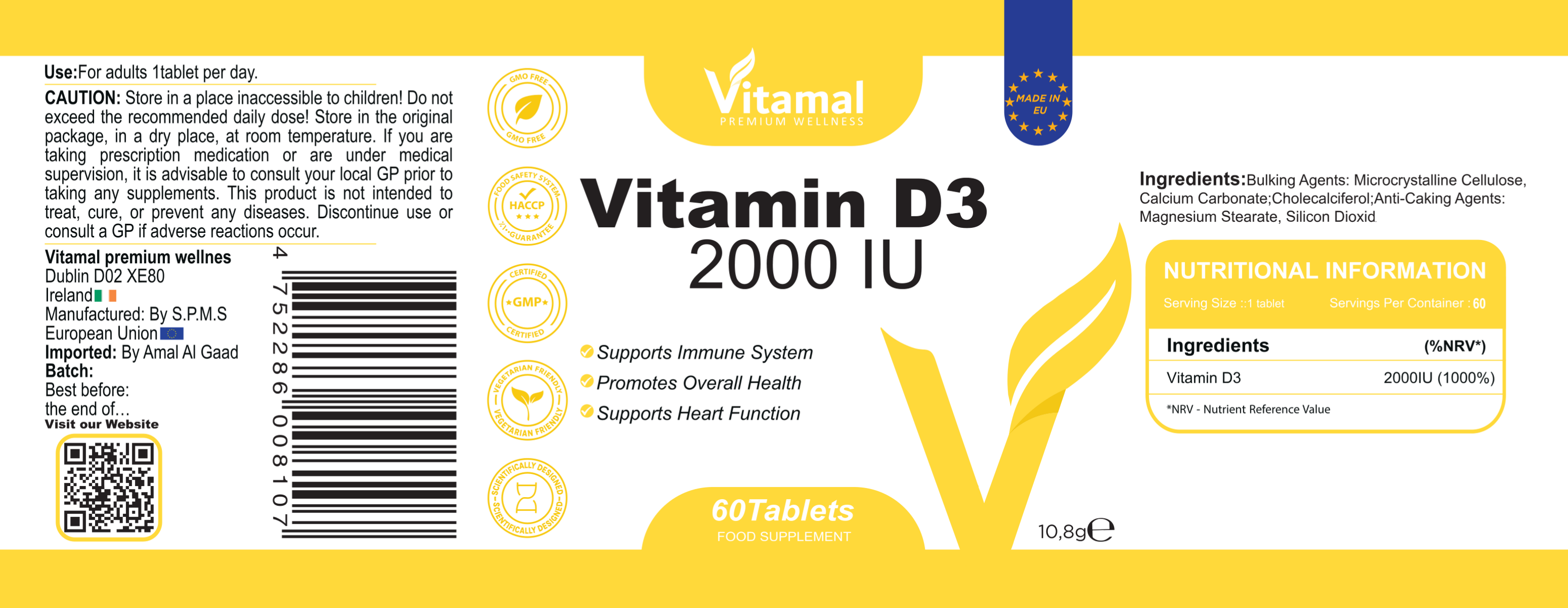 D3 Vitamin 2000iu - 60 Tablets