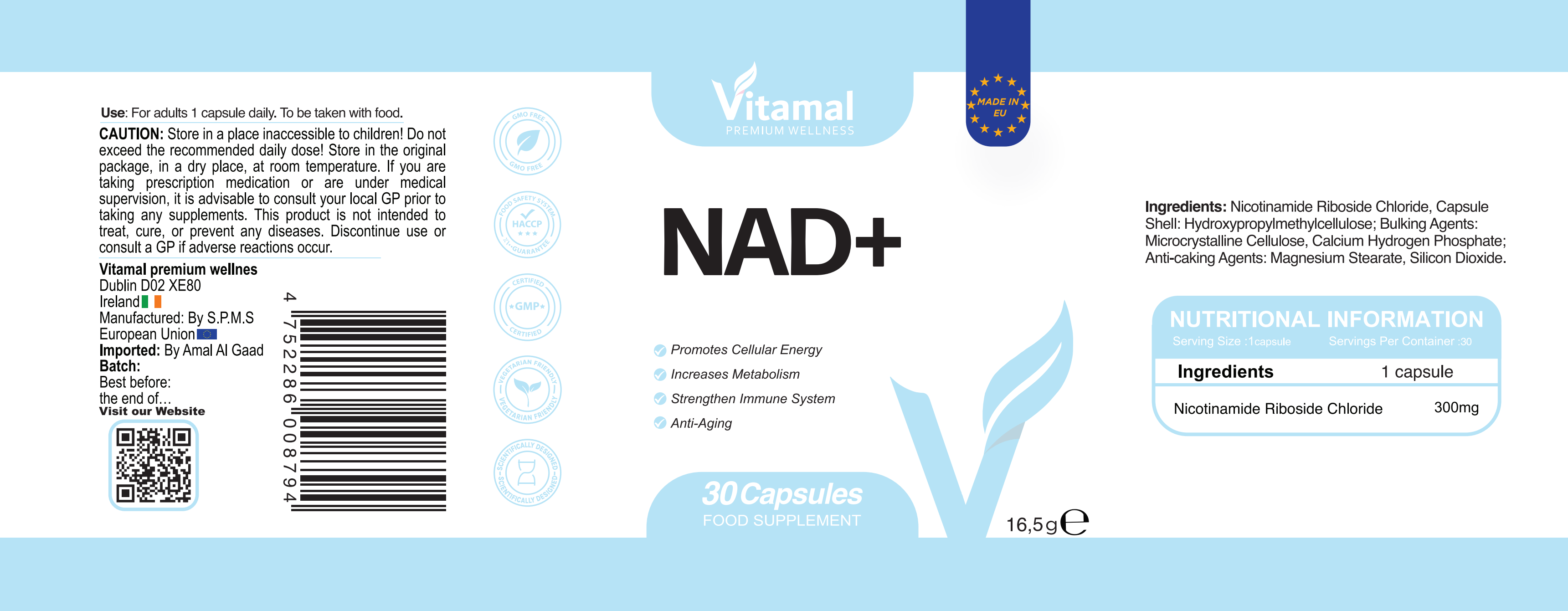 NAD+ (Nicotinamide Riboside Chloride)